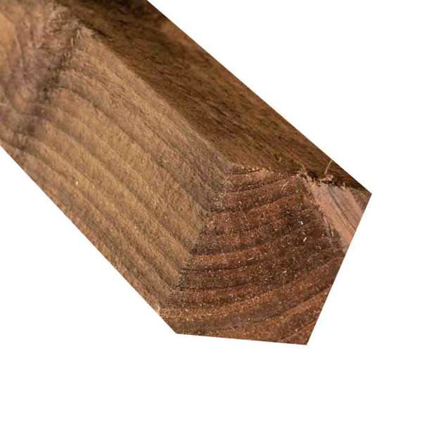 2.4M x 75 x 75mm Wooden Fence Post - Pressure Treated Brown