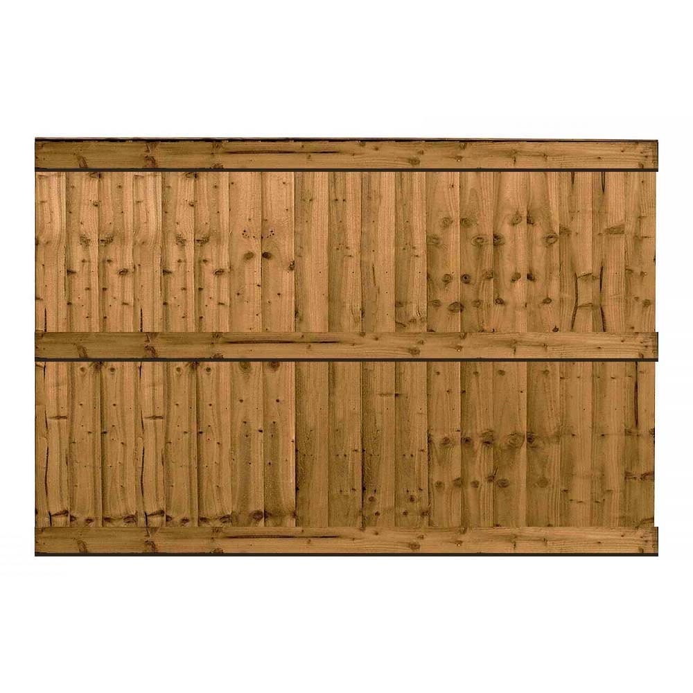 6FT x 4FT Closeboard Fence Panel - Pressure Treated Brown