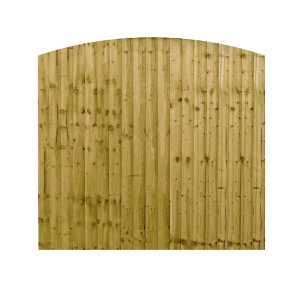 6FT x 5FT Dome Top Closeboard Fence Panel - Pressure Treated Green