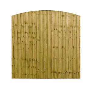 6FT x 5FT 6 Inch Dome Top Closeboard Fence Panel - Pressure Treated Green