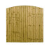 6FT x 6FT Dome Top Closeboard Fence Panel - Pressure Treated Green