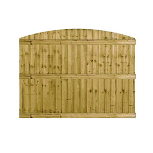 6FT x 4FT Dome Top Closeboard Fence Panel - Pressure Treated Green