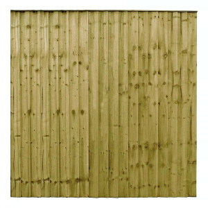 6FT x 6FT Ultra Heavy Duty Closeboard Fence Panel - Pressure Treated Green