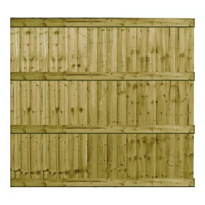 6FT x 5FT 6 Inch Closeboard Fence Panel - Pressure Treated Green