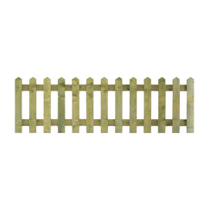 6FT x 2FT Point Top Picket Fence Panel - Pressure Treated Green