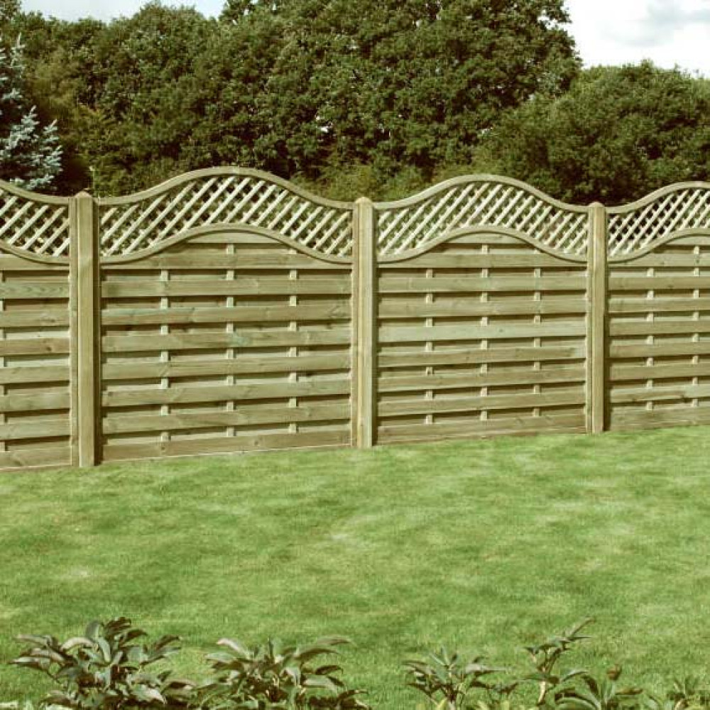 6FT x 5FT Omega Lattice Decorative Fence Panel - Pressure Treated Green