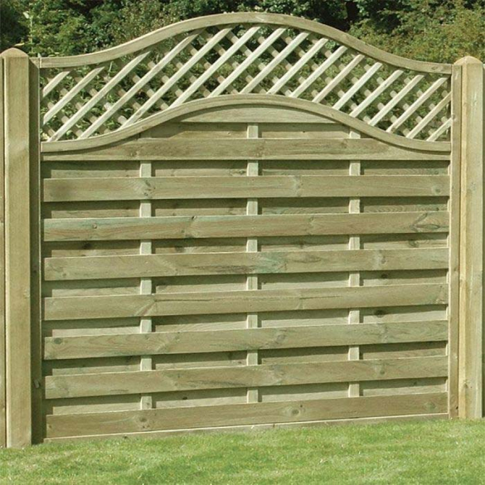 6FT x 5FT Omega Lattice Decorative Fence Panel - Pressure Treated Green