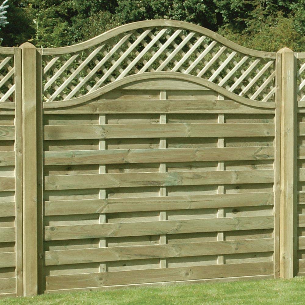 6FT x 6FT Omega Lattice Decorative Fence Panel - Pressure Treated Green