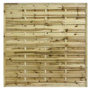 6FT x 6FT Horizontal Double Slatted Panel - Pressure Treated Green