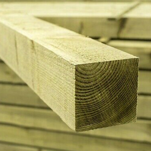 1.65M x 100 x 100mm Wooden Fence Post - Pressure Treated Green