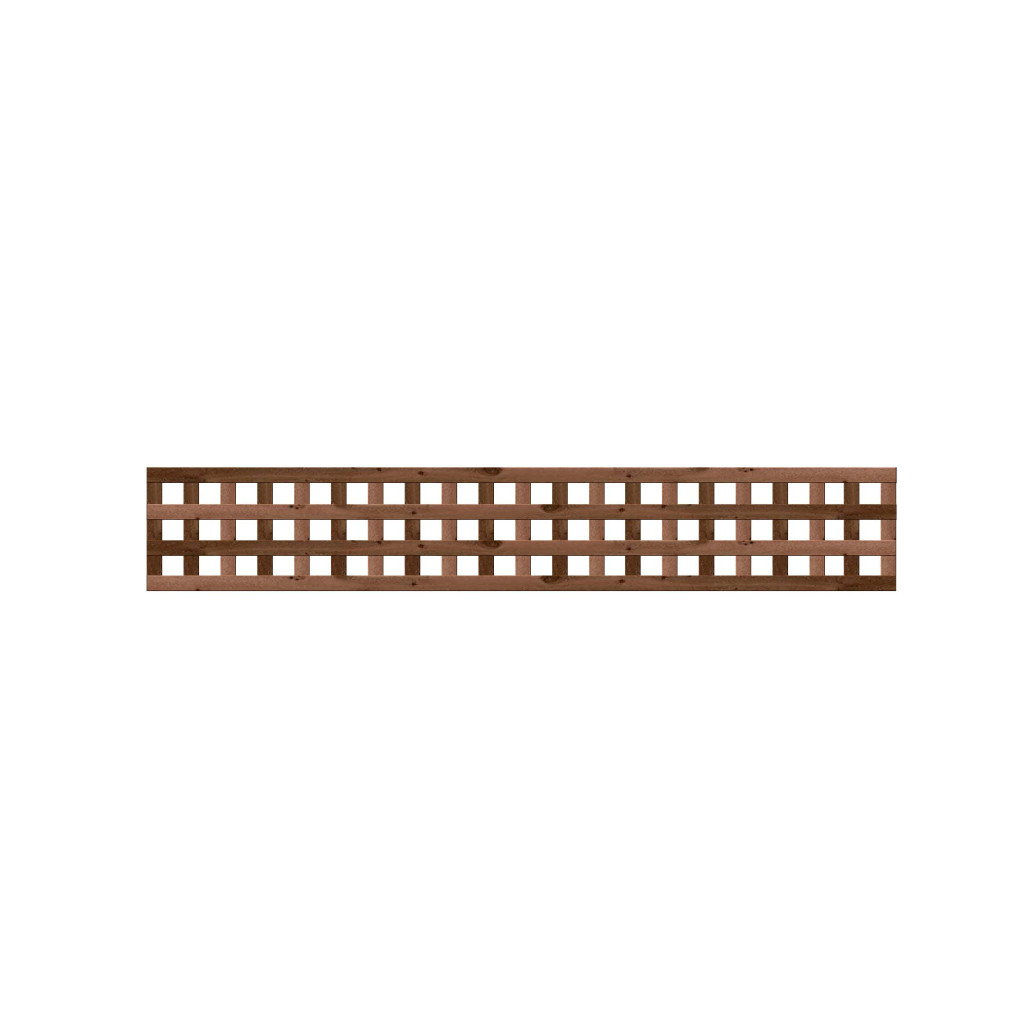 1.83M x 0.3M Privacy Square Trellis - Pressure Treated Brown