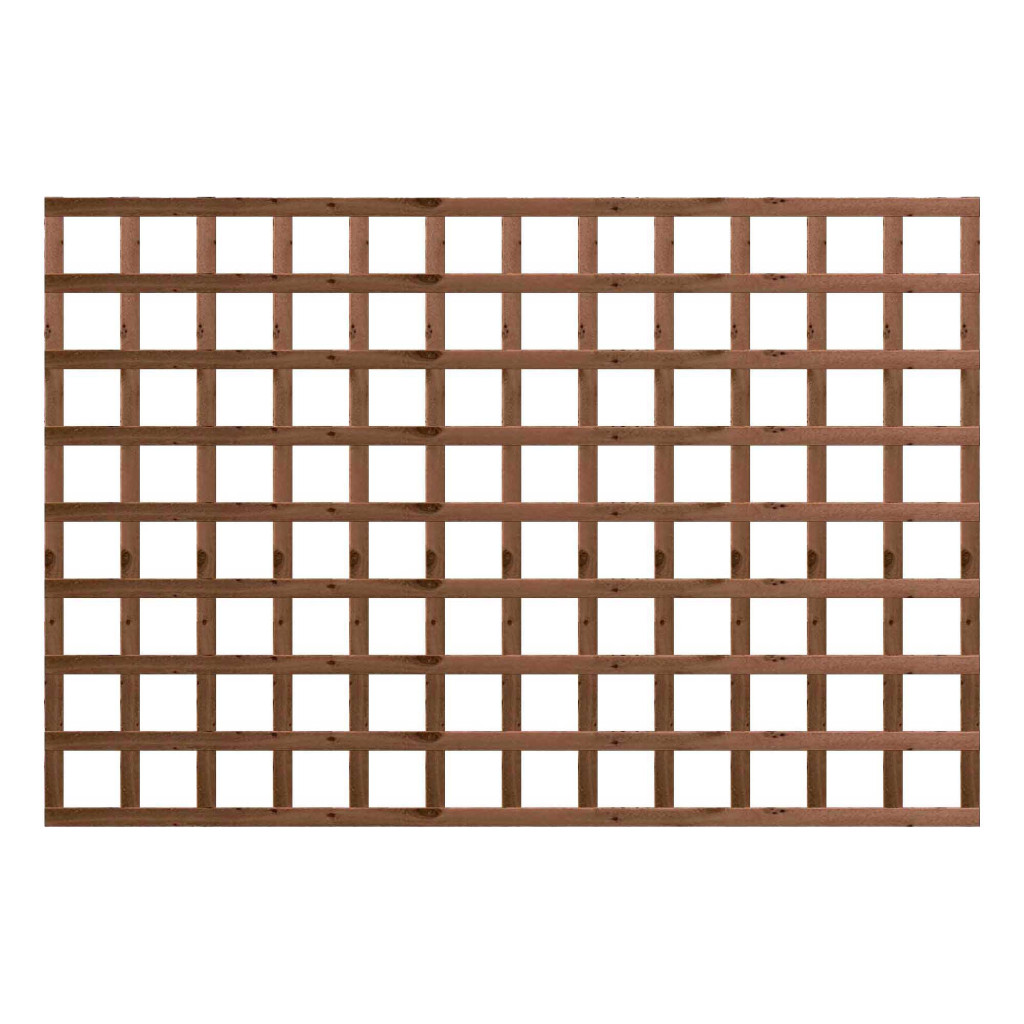 1.83M x 1.2M Traditional Square Trellis Panel - Pressure Treated Brown