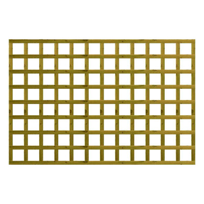 1.83M x 1.2M Traditional Square Trellis Panel - Pressure Treated Green/Natural