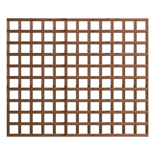 1.83M x 1.5M Traditional Square Trellis Panel - Pressure Treated Brown