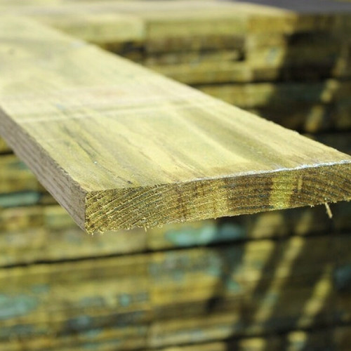 1.83M x 150MM Wooden Gravel Board - Pressure Treated Green