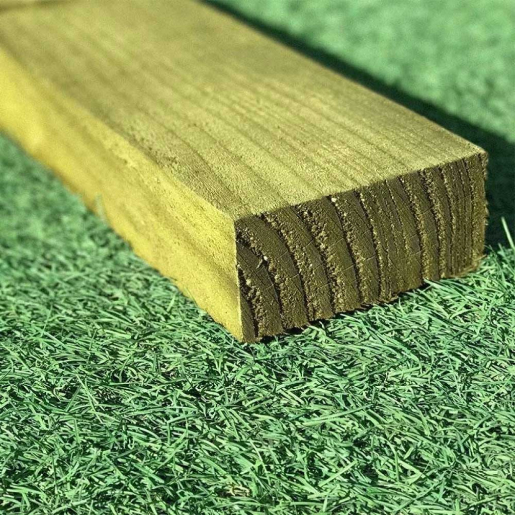 1.83m x 75x32mm Fence Panel Backrail - Pressure Treated Green