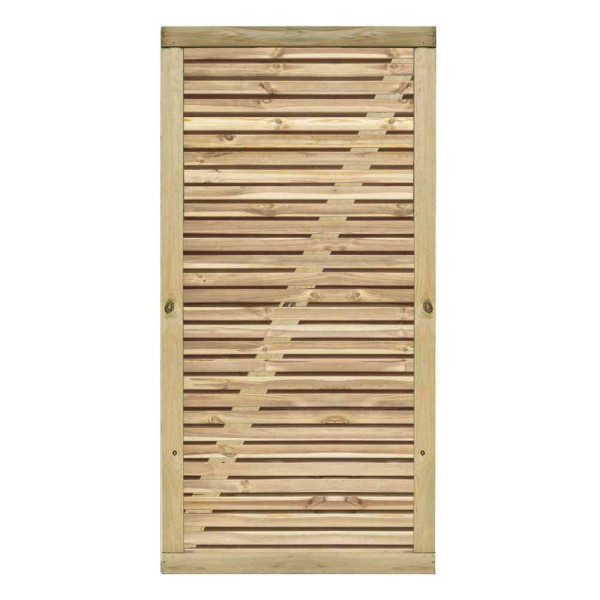 1.8M x 0.9M Framed Contemporary Double Slatted Garden Gate