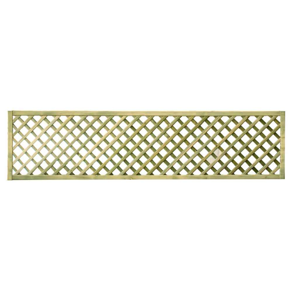 6FT x 18 INCH Decorative Diamond Lattice Trellis - Pressure Treated Green