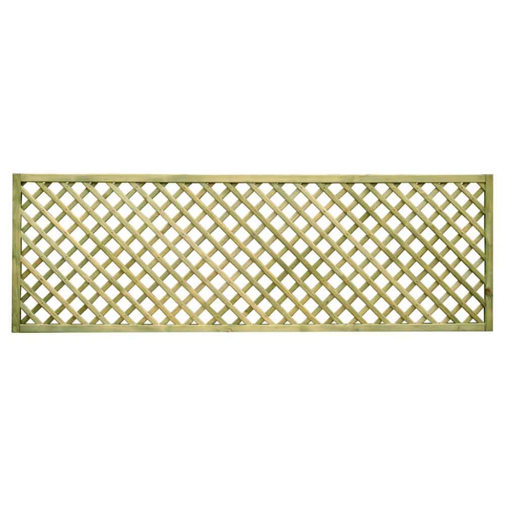 6FT x 2FT Decorative Diamond Lattice Trellis - Pressure Treated Green