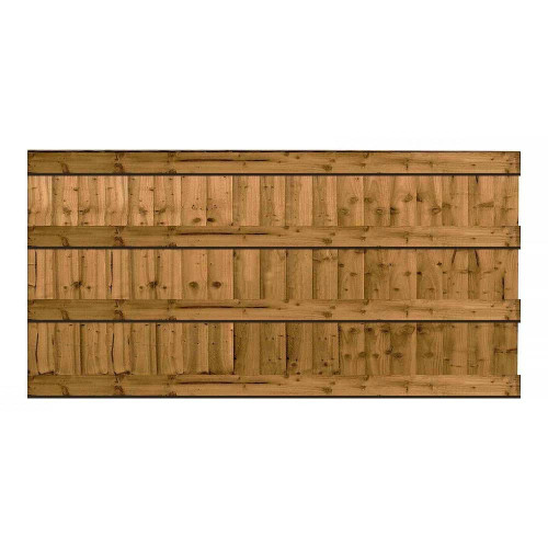 6FT x 2FT Ultra Heavy Duty Closeboard Fence Panel - Pressure Treated Brown