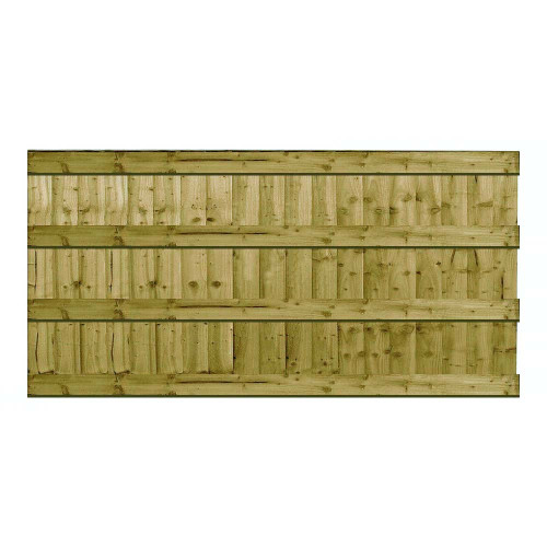 6FT x 2FT Ultra Heavy Duty Closeboard Fence Panel - Pressure Treated Green