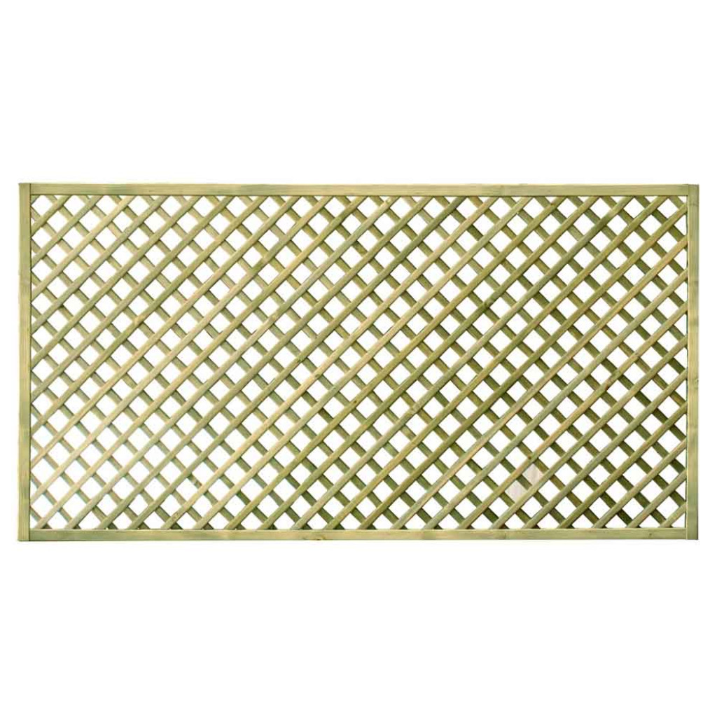 6FT x 3FT Decorative Diamond Lattice Trellis - Pressure Treated Green