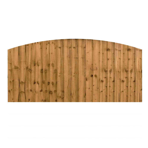 6FT x 3FT Dome Top Closeboard Fence Panel - Pressure Treated Brown