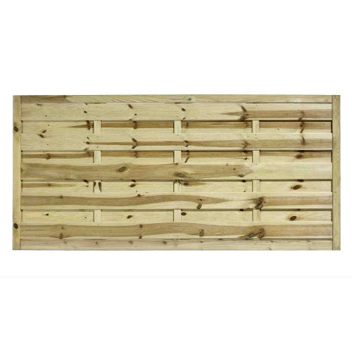 6FT x 3FT Horizontal Double Slatted Panel - Pressure Treated Green