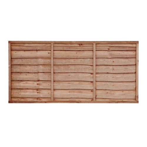 6FT x 3FT Waney Lap Fence Panel - Pressure Treated Brown