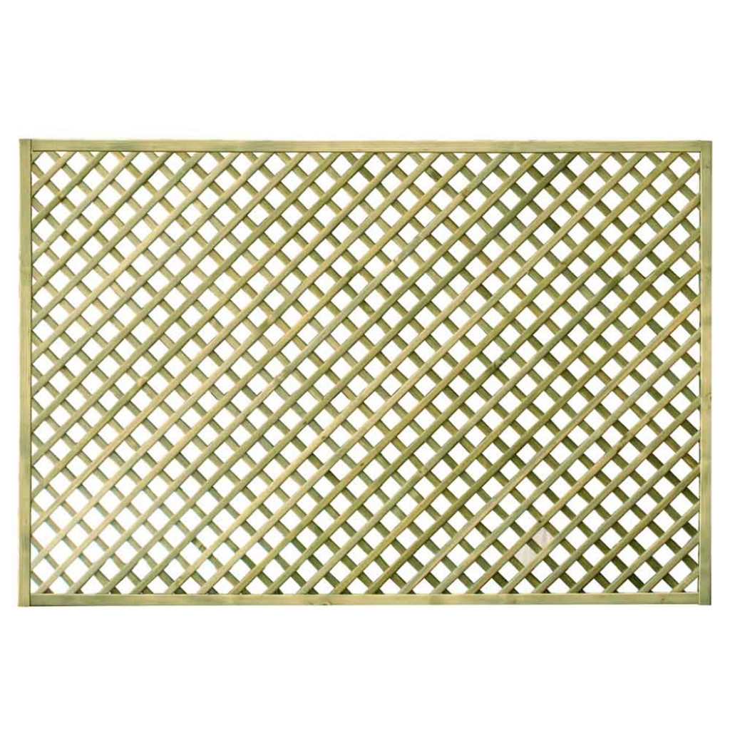 6FT x 4FT Decorative Diamond Lattice Trellis - Pressure Treated Green