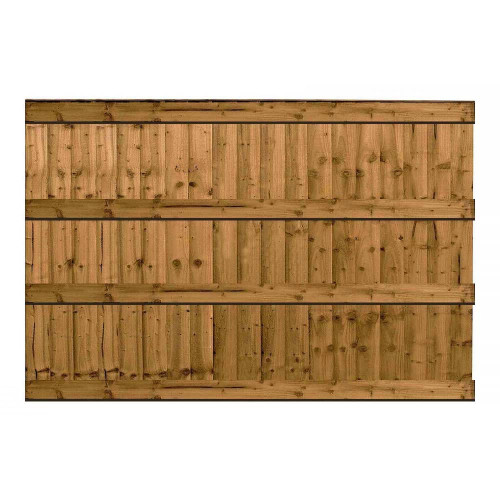 6FT x 4FT Ultra Heavy Duty Closeboard Fence Panel - Pressure Treated Brown