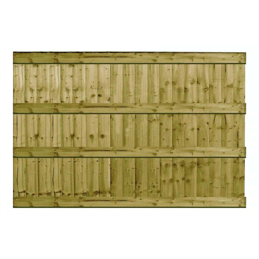 6FT x 4FT Ultra Heavy Duty Closeboard Fence Panel - Pressure Treated Green