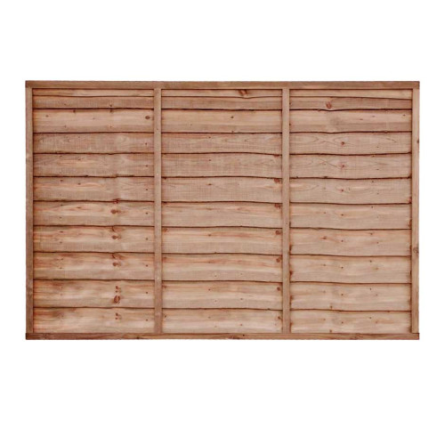 6FT x 4FT Waney Lap Fence Panel - Pressure Treated Brown