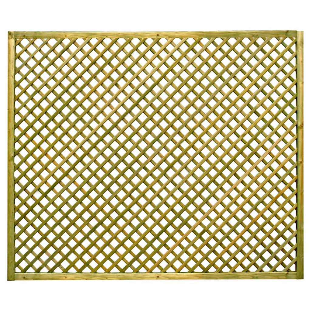 6FT x 5FT Decorative Diamond Lattice Trellis - Pressure Treated Green