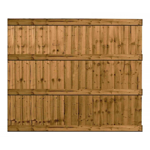 6FT x 5FT Ultra Heavy Duty Closeboard Fence Panel - Pressure Treated Brown