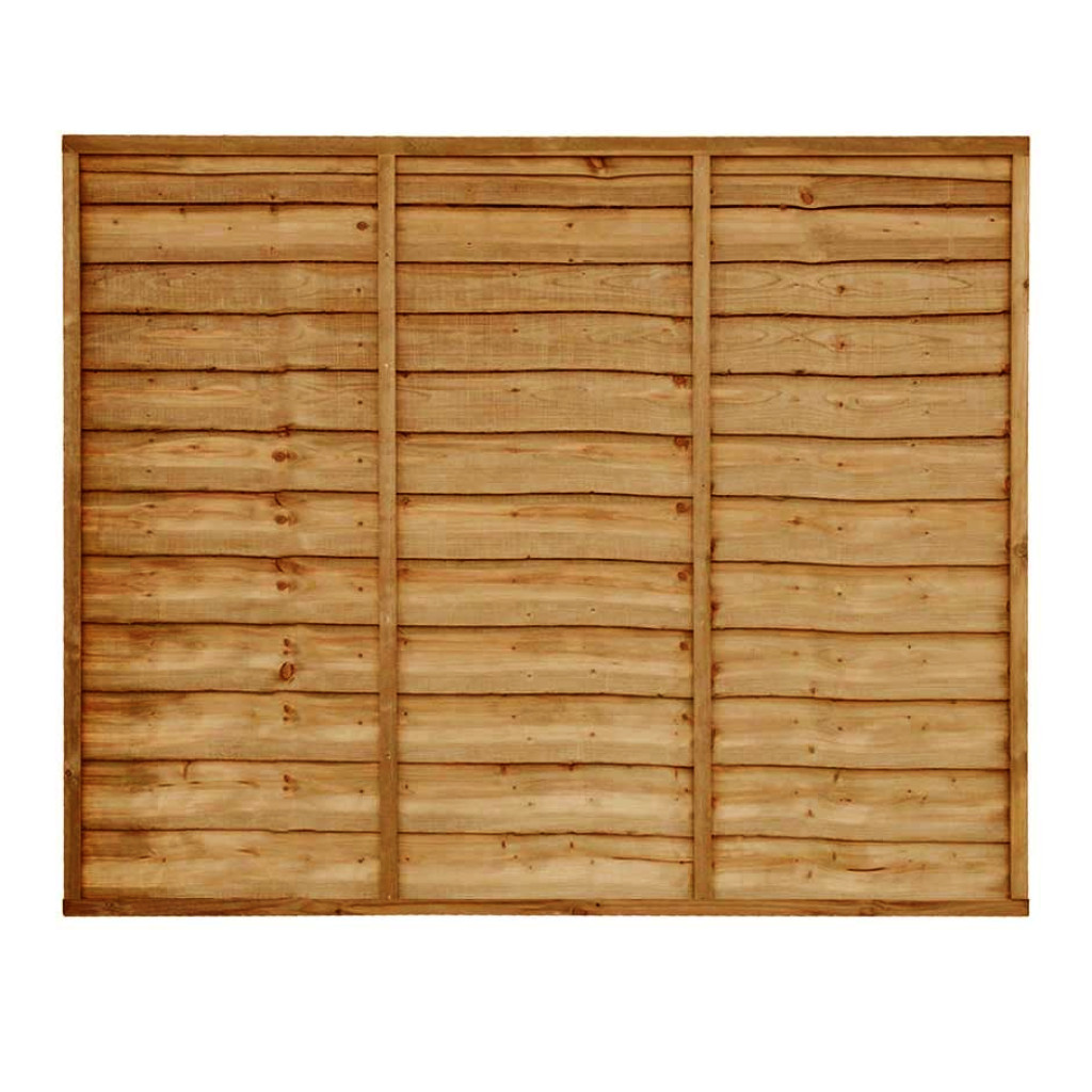 6FT x 5FT Waney Lap Fence Panel - Pressure Treated Brown