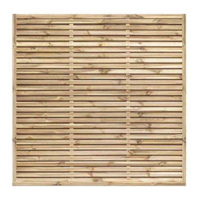 6FT x 6FT Framed Contemporary Double Slatted Panel