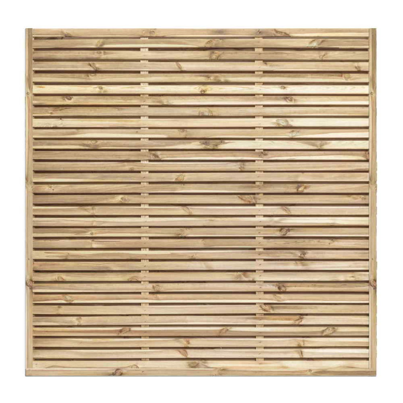 6FT x 6FT Framed Contemporary Double Slatted Panel