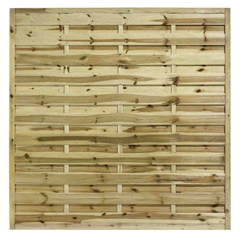 6FT x 6FT Horizontal Hit & Miss Panel - Pressure Treated Green