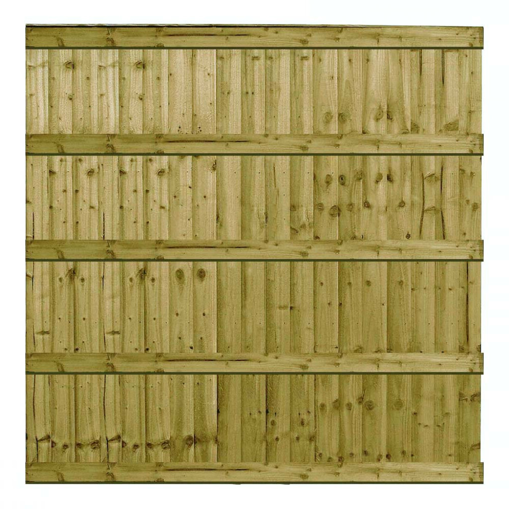 6FT x 6FT Ultra Heavy Duty Closeboard Fence Panel - Pressure Treated Green