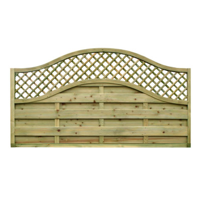 6FT x 3FT Omega Lattice Decorative Fence Panel - Pressure Treated Green/Natural