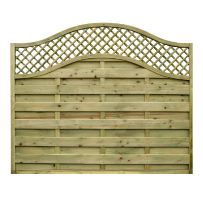 6FT x 5FT Omega Lattice Decorative Fence Panel - Pressure Treated Green/Natural