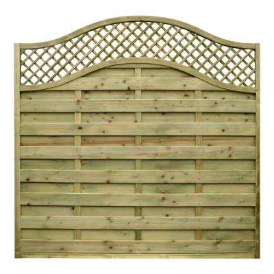 6FT x 6FT Omega Lattice Decorative Fence Panel - Pressure Treated Green/Natural