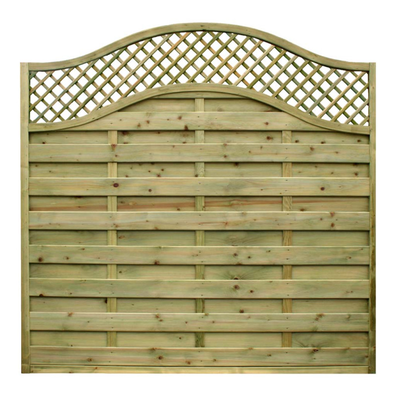 6FT x 6FT Omega Lattice Decorative Fence Panel - Pressure Treated Green