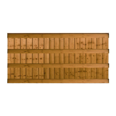 6FT x 3FT Ultra Heavy Duty Closeboard Fence Panel - Pressure Treated Brown
