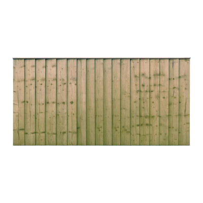 6FT x 3FT Closeboard Fence Panel - Pressure Treated Green/Natural