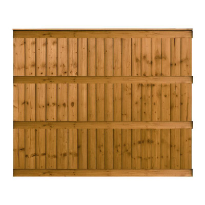 6FT x 5FT Ultra Heavy Duty Closeboard Fence Panel - Pressure Treated Brown