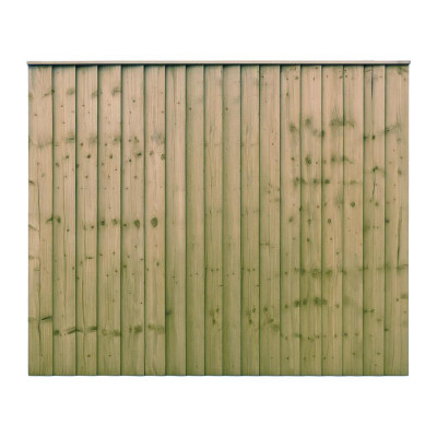 6FT x 5FT Closeboard Fence Panel - Pressure Treated Green/Natural