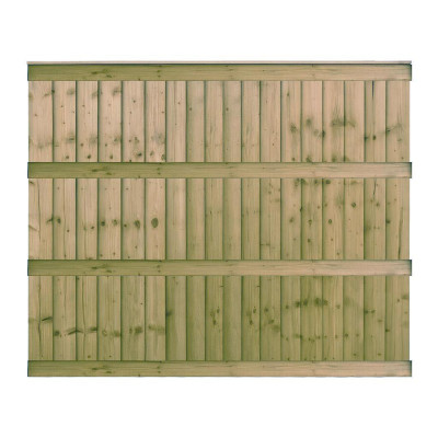 6FT x 5FT Ultra Heavy Duty Closeboard Fence Panel - Pressure Treated Green/Natural
