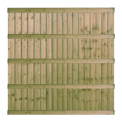 6FT x 6FT Ultra Heavy Duty Closeboard Fence Panel - Pressure Treated Green/Natural